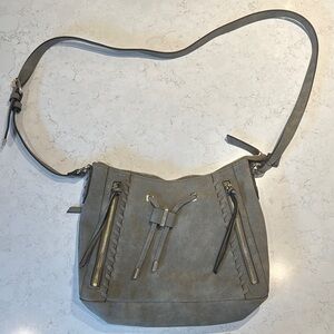 Rosetti Stylish Gray‎ Shoulder Crossbody Bag Boho Chic Hippie Zipper Clos…